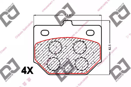 Комплект тормозных колодок DJ PARTS BP1544